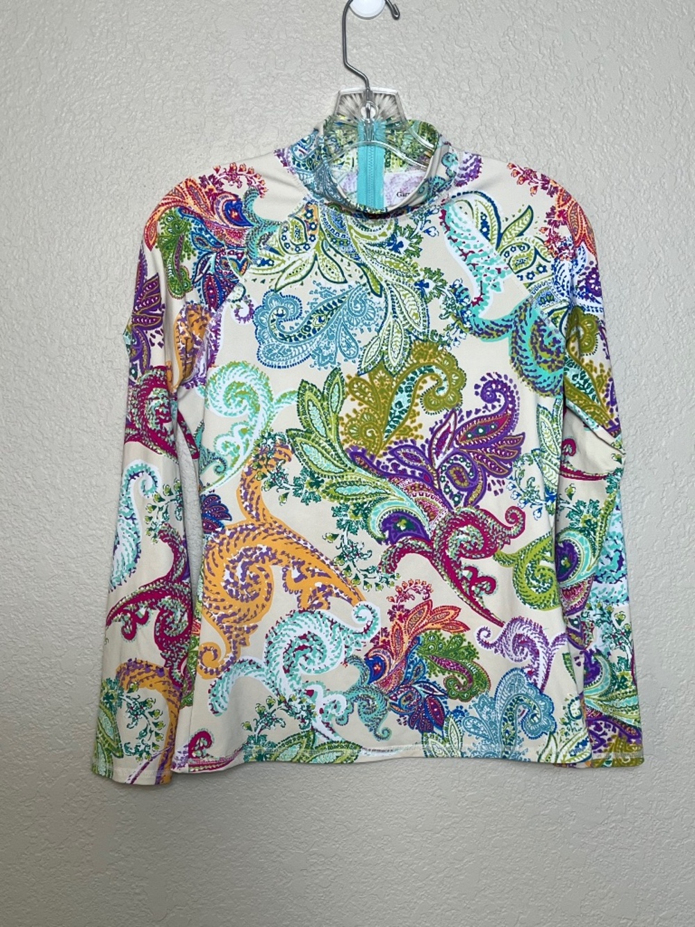 *FIRM PRICE* Garnet Hill Swim Top Rash Guard Paisley Print